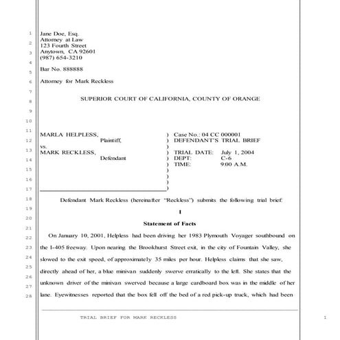 trial brief_reckless_052415 | DOCX