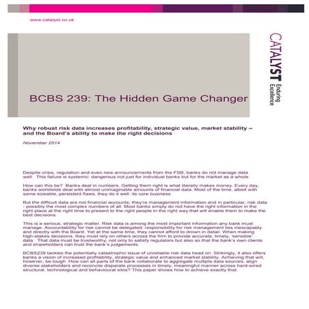 BCBS 239   The hidden game changer