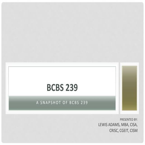 Overview of BCBS 239