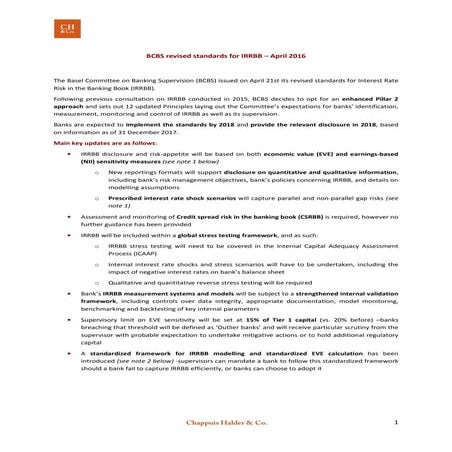 Irrbb Standards 2020 , Navigating the latest RBI guidelines on Interest ...