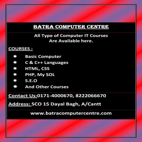 BATRA COMPUTER CENTRE COURSES