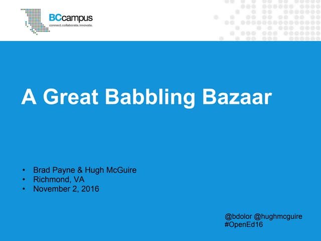BCcampus a-great-babbling-bazaar