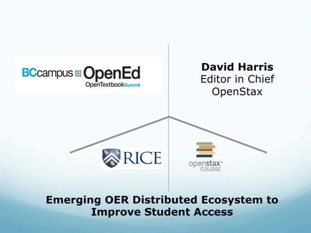 Open Textbook Summit - Emerging OER Distributed Ecosystem to Improve Student ...