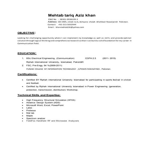 Ali Raza's Resume | PDF
