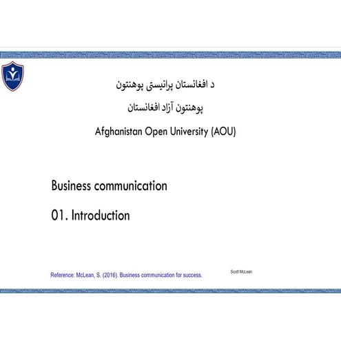 Introduction to the Business communication chapter 2 | PDF