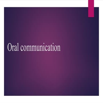 Business communication - oral communication