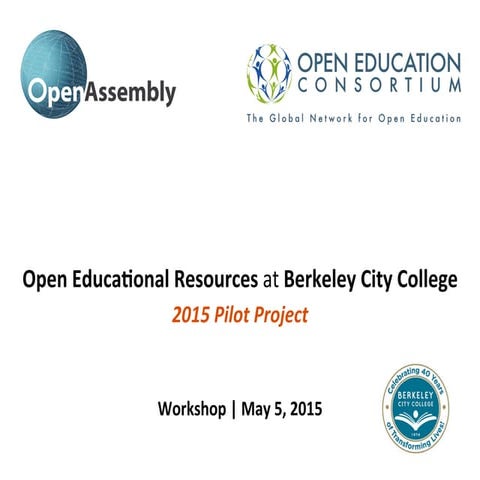 Intro to OER Workshop for Instructors: Berkeley City College