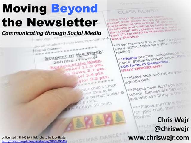 Moving Beyond the Newsletter: Communicating Through Social Media