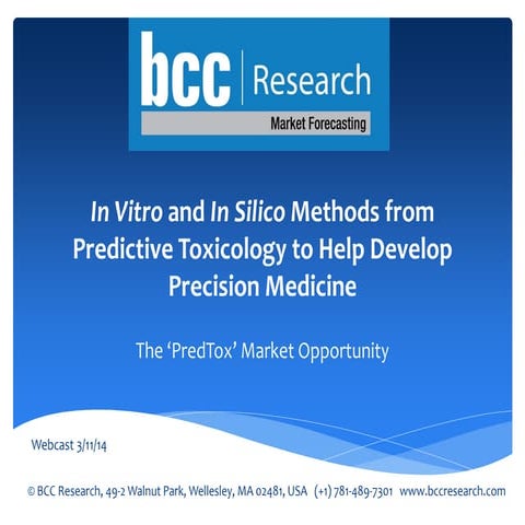 Predictive in vitro & in silico Methods for Precision Medicine- Robert G. Hun...