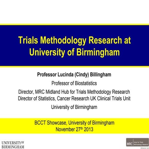 BCCT Showcase -  Trials Methodology Research