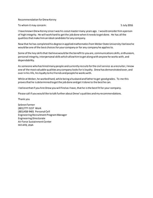 SLP Letter of Recommendation | PDF