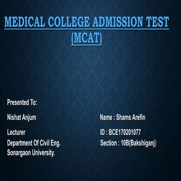 Medical College Admission Test (MCAT)