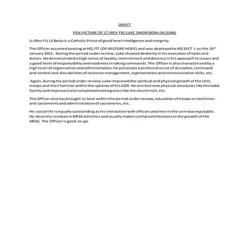 Pen-Picture of Fr Beba