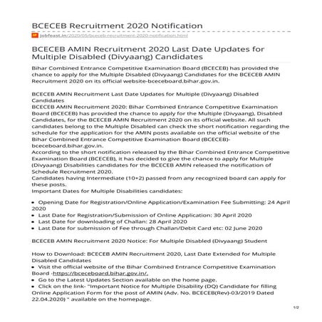 Bceceb recruitment 2020 notification 1