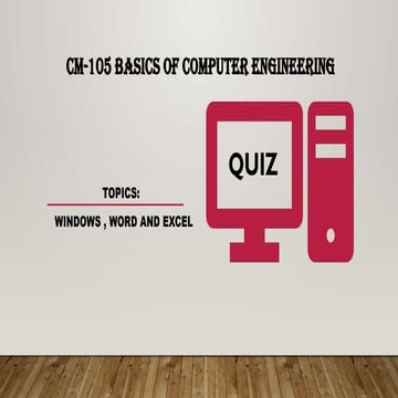 BCE QUIZ-basics of computer engg -computer fundamentals