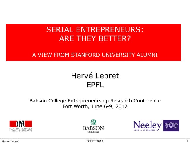 Stanford University and serial entr...