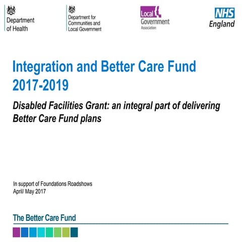 Integration and the Better Care Fund - DFG Champions Roadshows 2017