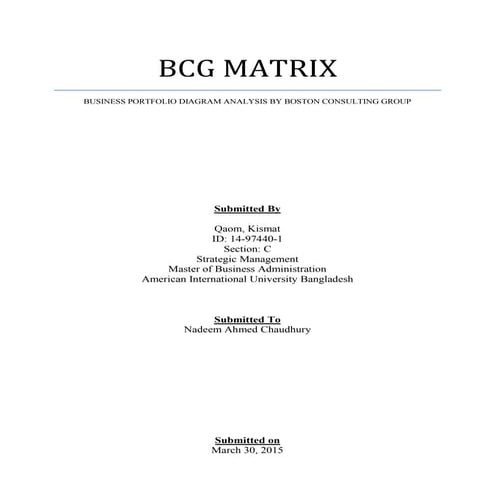 BCG Matrix