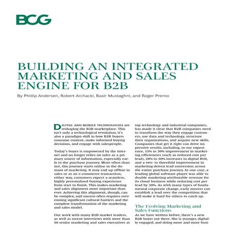 Bcg building-an-integrated-marketing-and-sales-engine-for-b2 b-june-2018-nl-t...