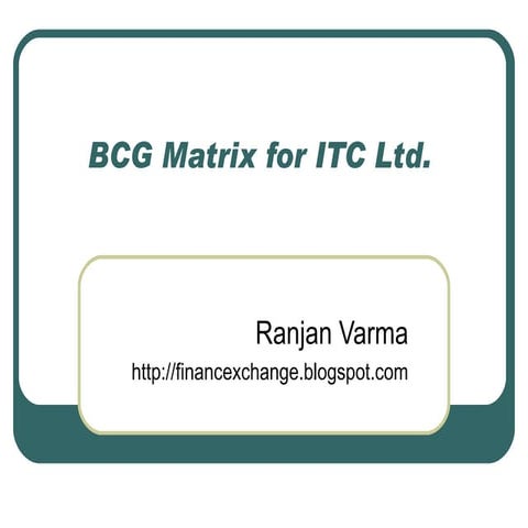 BCG Matrix for ITC Ltd