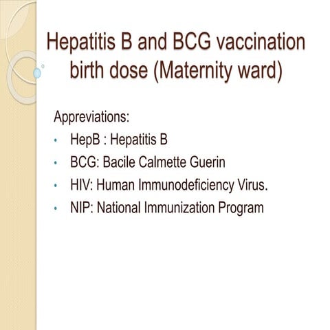 Bcg and hep b vaccination