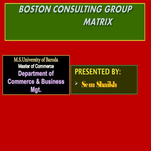 BCG Matrix- Sem Shaikh