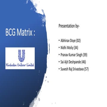 Bcg matrix  hul