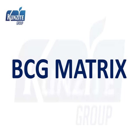 Bcg matrix (boston consultancy group matrix)