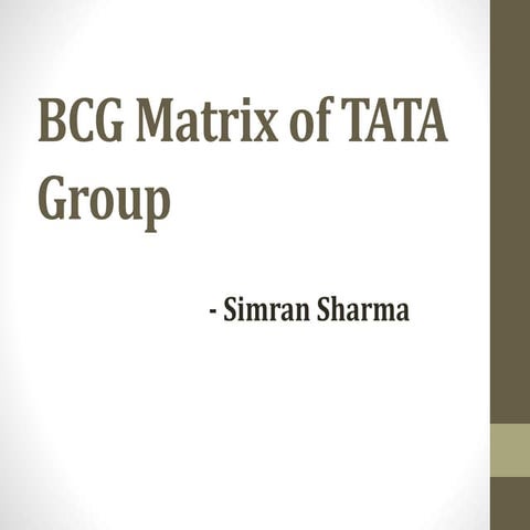 BCG Matrix of TATA Group