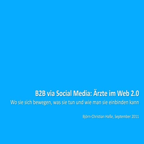 B2B für Ärzte