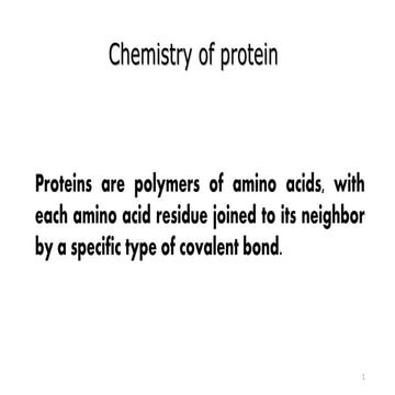 protein chemistry by Omowole Adetomiwa