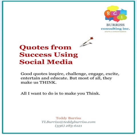 Social Media Quotations from Success Using Social Media