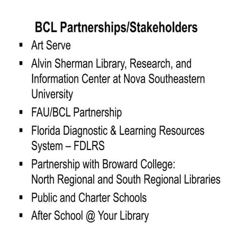 BCL Partnerships & Stakeholders