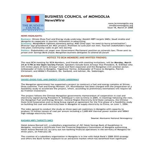 21.03.2008, NEWSWIRE, Issue 18