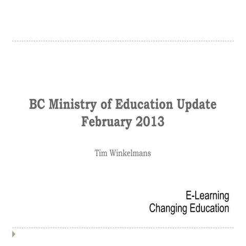 BC Ministry of Education Update