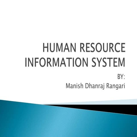 Human Resource Information System by Manish Rangari 