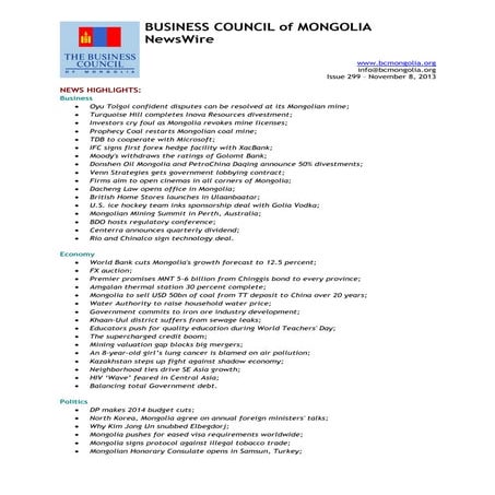 08.11.2013, NEWSWIRE, Issue 299