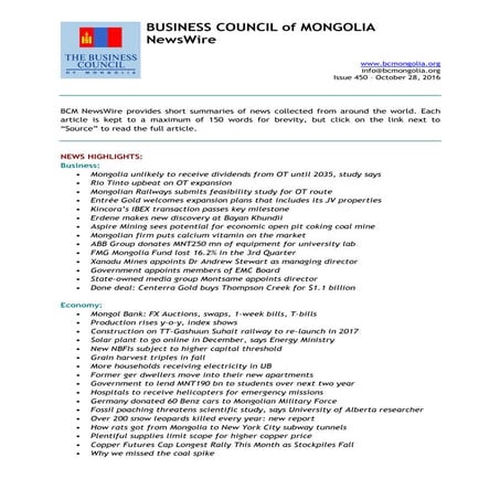 BCM NewsWire Issue 450