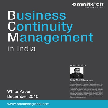 Managing and Implementing a National BCM Programme: A World's First | PDF