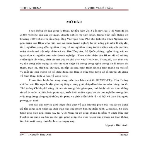 Báo Cáo thực tập _ system hacking