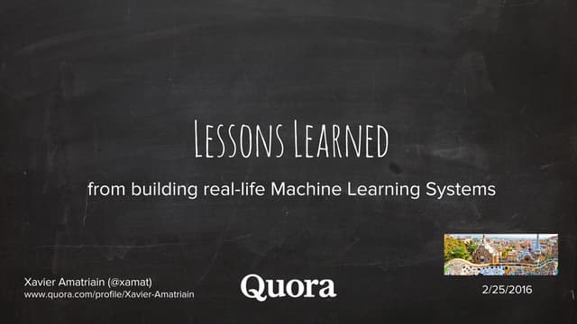 Barcelona ML Meetup - Lessons Learned