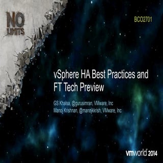 VMworld 2014: vSphere HA Best Pract...