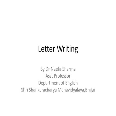 Bcom 1 year letter writing