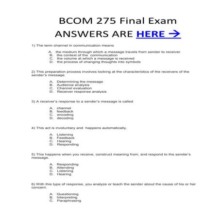 Bcom 275 final exam 33 33 correct answers 100% | DOCX