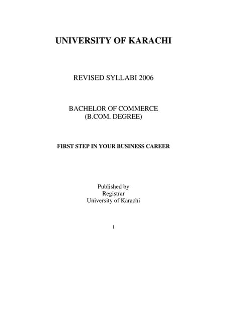 Bcom syllabus 2006