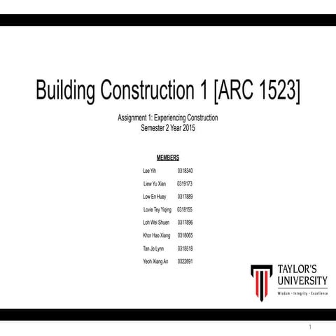 Building Construction Project 01 Final Report