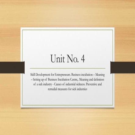 Entrepreneurship Development: Unit No. 4