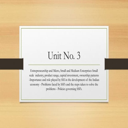 Entrepreneurship Development: Unit No. 3