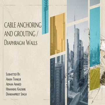 CABLE ANCHORING AND GROUTING / Diaphragm Walls 