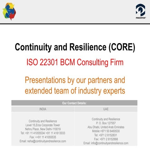 BUSINESS CONTINUITY PLANNING AND RISK MANAGEMENT